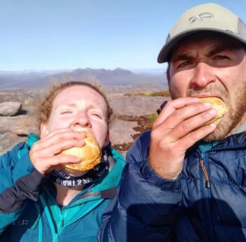 Two People Enjoying a Pie
